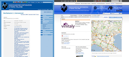 Scheda evento fieristico (vecchio e nuovo a confronto)
