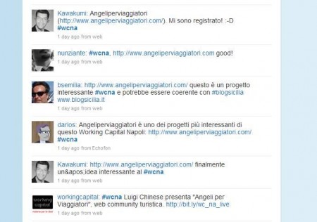 I commenti su Twitter alla presentazione di AngeliperViaggiatori I commenti su Twitter alla presentazione di AngeliperViaggiatori