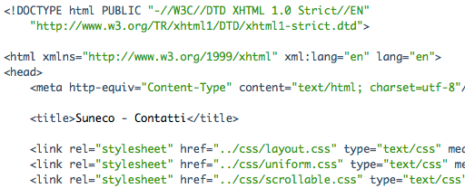 Il codice HTML Il codice HTML