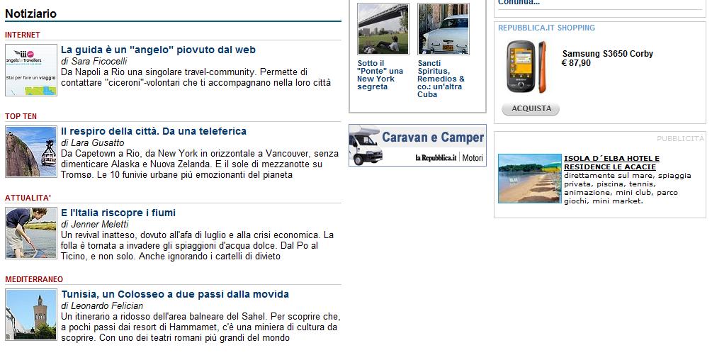 Il 3 agosto ancora in prima, poco più sotto